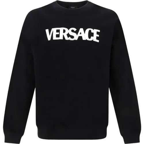 Logo Sweatshirt for Men , male, Sizes: XL, L, M, S - Versace - Modalova