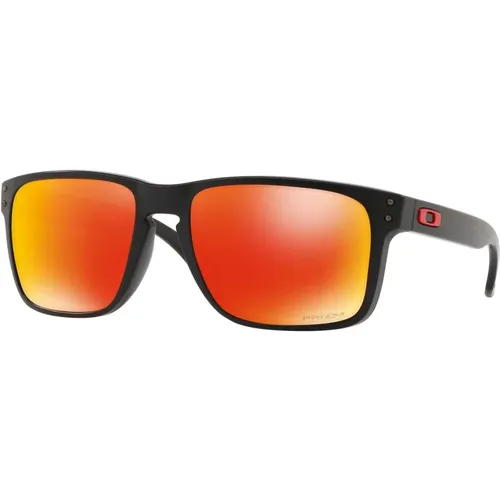 Matte Schwarze Sonnenbrille mit Prizm Ruby , Herren, Größe: 59 MM - Oakley - Modalova