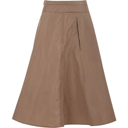 Camel Skirts with Side Zipper and Front/Back Pockets , female, Sizes: M, 2XS - Aspesi - Modalova