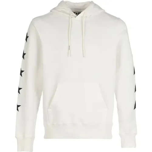 Cotton Sweatshirt with Hood , male, Sizes: L, M, S - Golden Goose - Modalova