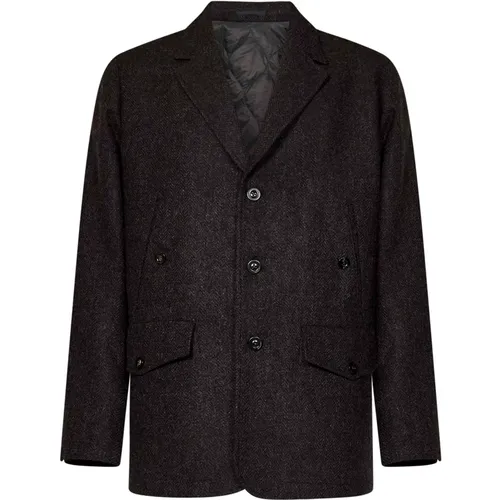 Herringbone Wool Padded Coat , male, Sizes: L, 3XL, 2XL, XL, S - Boglioli - Modalova