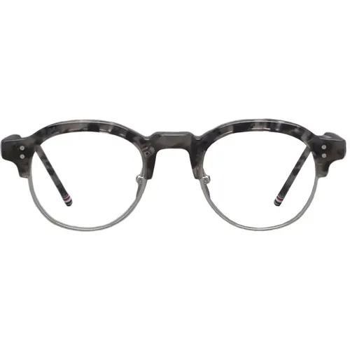 Graue Schildpatt Silber Oval Brille - Thom Browne - Modalova