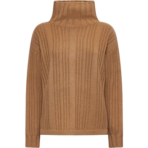 Vitalba Oversized Pullover Kamel Rippstrick , Damen, Größe: M - Max Mara - Modalova