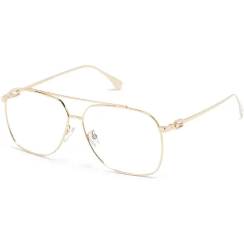 Goldene Optische Brille für den Alltag , Damen, Größe: 60 MM - Fendi - Modalova