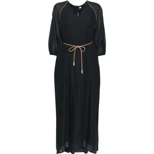 Midnight Beaded-Stripes Maxi Dress , female, Sizes: M, XS - PESERICO - Modalova