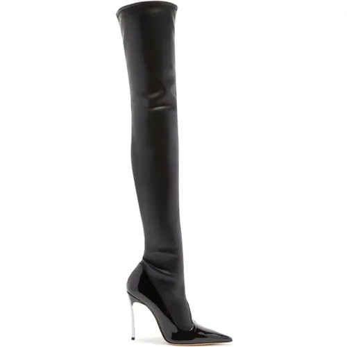 Divina Patentleder Overknee-Stiefel - Casadei - Modalova