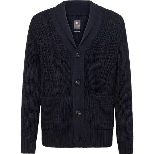 Shawl Neck Cardigan aus Merinowolle , Herren, Größe: XL - Boggi Milano - Modalova