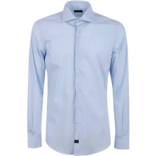 Light French Collar Cotton Shirts , male, Sizes: S, 4XL, 2XL, M - Fay - Modalova