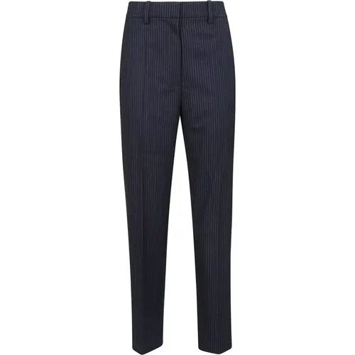 Navy Pinstripe Trouser , female, Sizes: XS, S, L, M - Anine Bing - Modalova