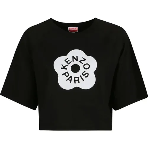 Cropped Boxy T-Shirt , female, Sizes: XS, S - Kenzo - Modalova