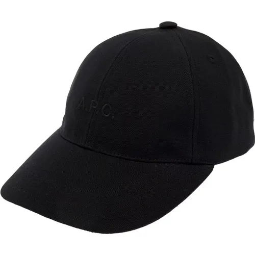 Schwarze Baseballkappe mit gesticktem Logo , Herren, Größe: 56 CM - A.p.c. - Modalova