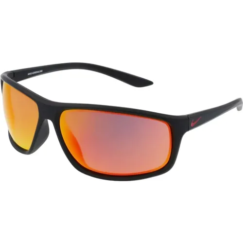 Adrenaline Sonnenbrille in Matt Schwarz/Rot , Herren, Größe: 66 MM - Nike - Modalova
