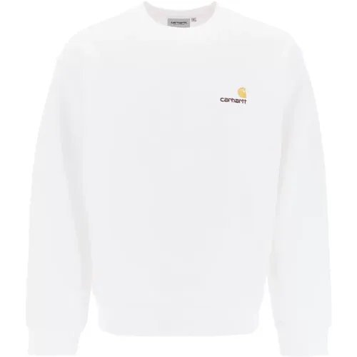 Amerikanisches Script Crewneck Sweatshirt , Herren, Größe: L - Carhartt WIP - Modalova