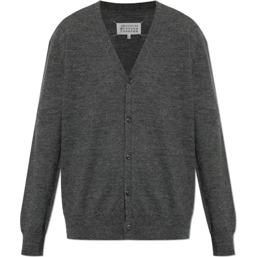 Cardigan with sewn-on elbow patches , male, Sizes: S, M - Maison Margiela - Modalova