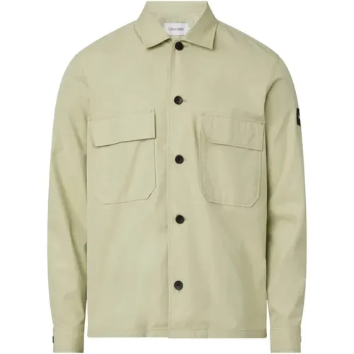 Cotton Nylon Overshirt Jacket , male, Sizes: XL, M, L, S - Calvin Klein - Modalova