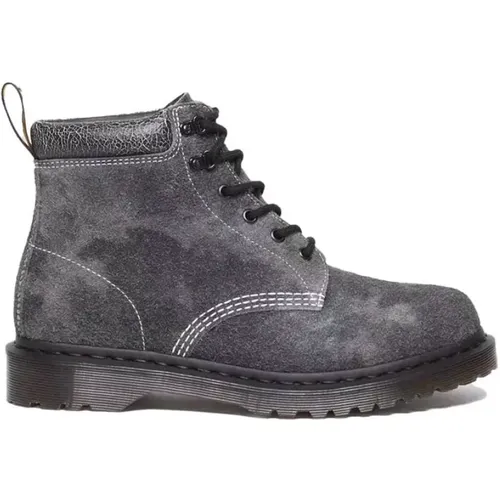 Stonewashed Wildleder Schnürstiefel , Herren, Größe: 45 EU - Dr. Martens - Modalova