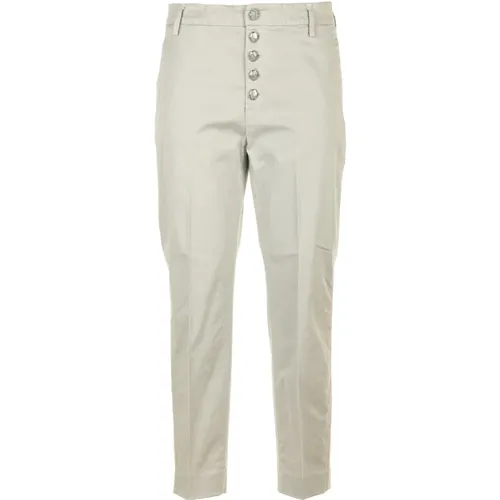 Trousers Grey , female, Sizes: W29, W28, W25 - Dondup - Modalova
