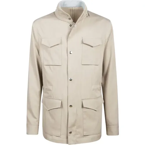 Field Jacket in 100% Silk by Ermenegildo Zegna , male, Sizes: S, 3XL, L, 4XL, M, XL, 2XL - Eleventy - Modalova