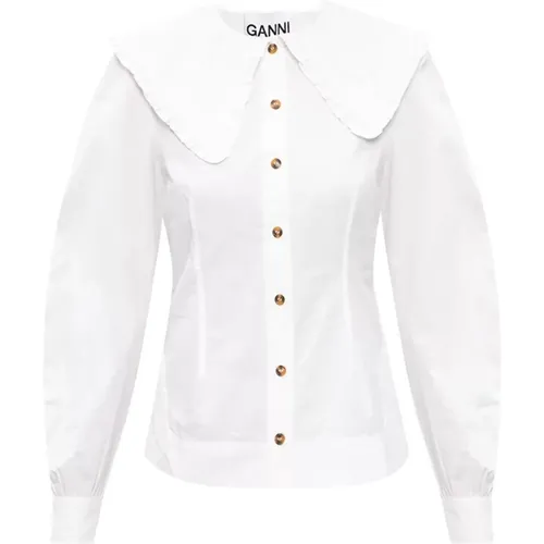 Shirt mit Raffungen , Damen, Größe: L - Ganni - Modalova