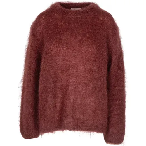 Mohair Round Neck Sweater , female, Sizes: M, S, XS - Ottod'Ame - Modalova