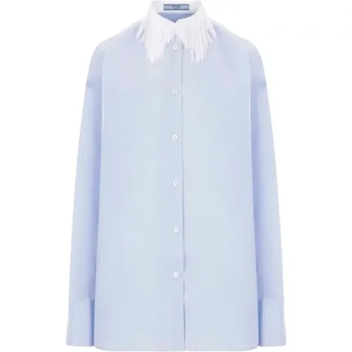 Light Oversized Cotton Shirt , female, Sizes: 2XS - Prada - Modalova
