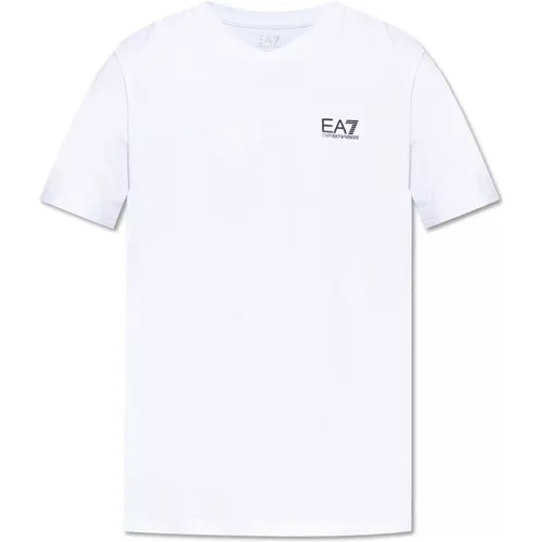 V-Ausschnitt T-Shirt , Herren, Größe: 2XL - Emporio Armani EA7 - Modalova