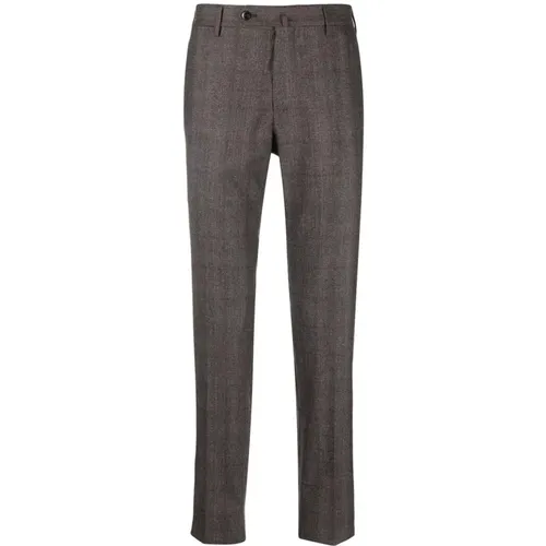 Stylish Checked Wool Pants , male, Sizes: M - PT Torino - Modalova