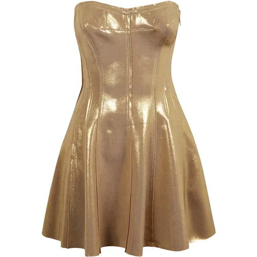 Golden Lam Effect Bandeau Dress , female, Sizes: L, M - Norma Kamali - Modalova