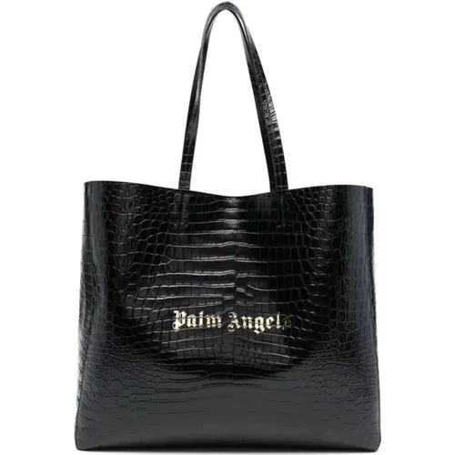 Crocodile Effect Bum Bag , male, Sizes: ONE SIZE - Palm Angels - Modalova