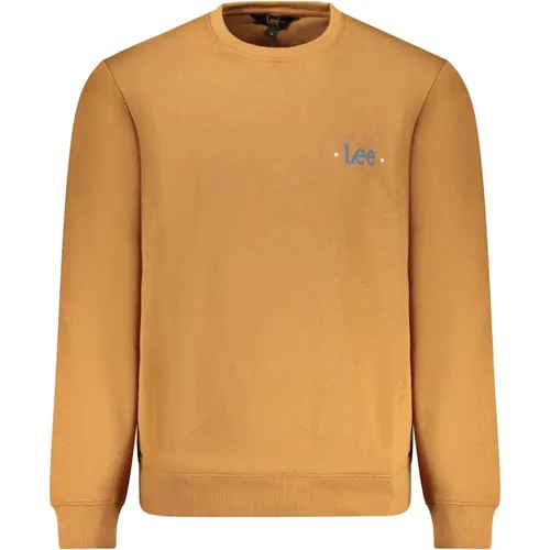 Brauner Sweatshirt mit Druck und Langen Ärmeln , Herren, Größe: M - Lee - Modalova