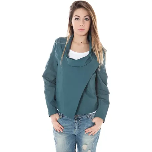 Sportliche Grüne Jacke Lange Ärmel Logo , Damen, Größe: 38 EU - Calvin Klein - Modalova