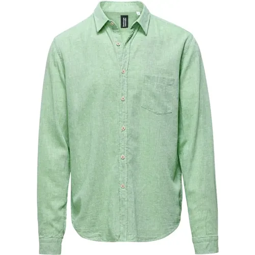 Men`s Linen and Cotton Shirt , male, Sizes: 3XL, L, S, M, 2XL, XL - BomBoogie - Modalova