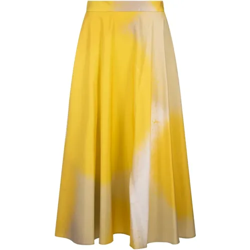Silk Shaded Print Midi Skirt , female, Sizes: S - Gianluca Capannolo - Modalova