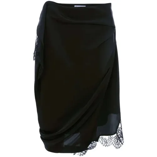 Lace-Trim Slip Skirt - High-Waisted Wrap Design , female, Sizes: 3XS - JW Anderson - Modalova