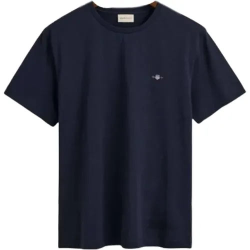 Blaues Reg Shield Ss T-Shirt , Herren, Größe: S - Gant - Modalova