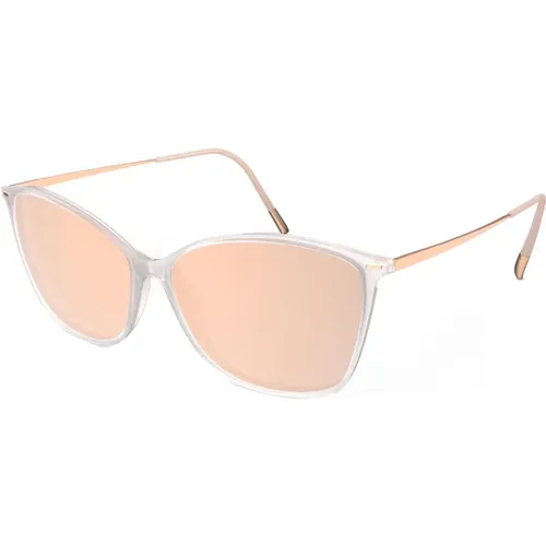 Transparent White/Brown Pink Gold Sunglasses , female, Sizes: ONE SIZE - Silhouette - Modalova