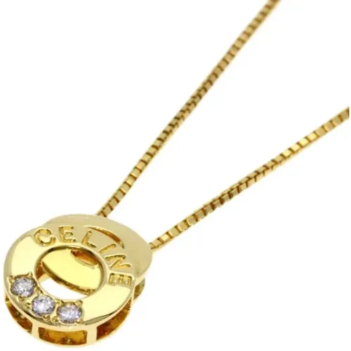 Pre-owned Gold necklaces , female, Sizes: ONE SIZE - Celine Vintage - Modalova