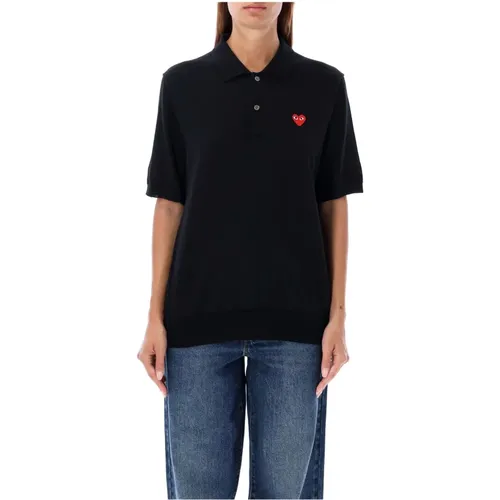 Red Heart Knit Polo Shirt , female, Sizes: M, L, XL - Comme des Garçons - Modalova