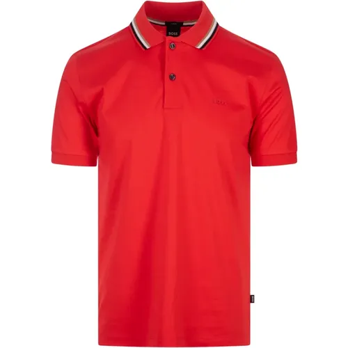 Rotes Slim Fit Polo Shirt , Herren, Größe: XL - Hugo Boss - Modalova