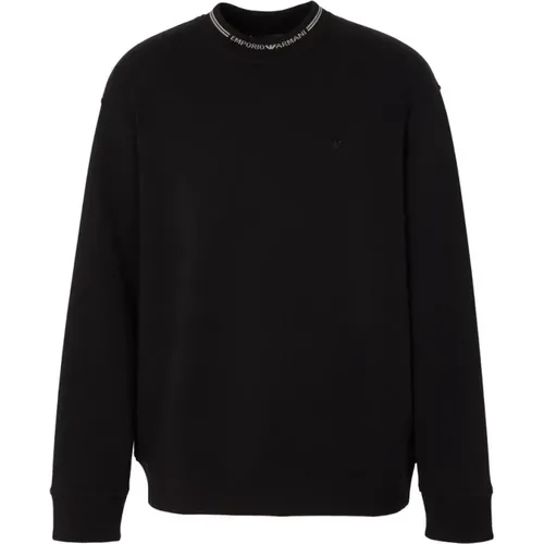 Cotton Logo Neck Sweatshirt , male, Sizes: M, S - Emporio Armani - Modalova