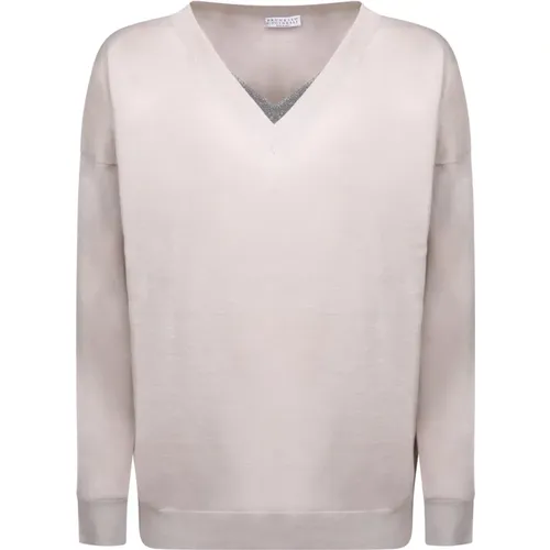 Cotton sweater by Brunello , female, Sizes: M - BRUNELLO CUCINELLI - Modalova