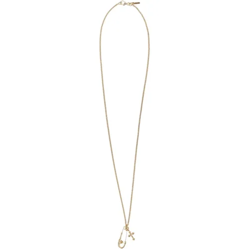 Gold Cross Pin Necklace Jewelry , unisex, Sizes: ONE SIZE - Emanuele Bicocchi - Modalova