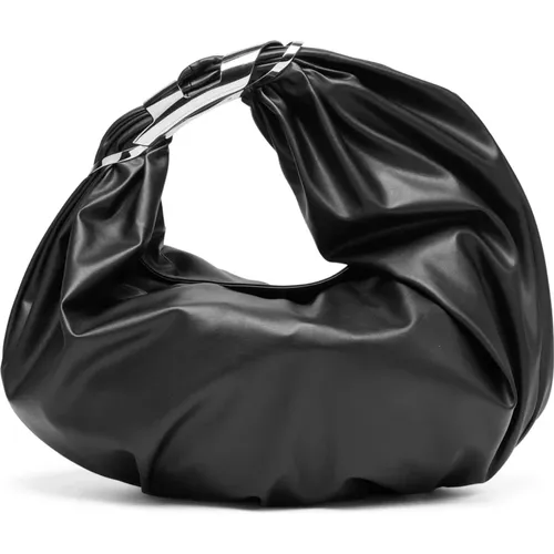 Grab-D Hobo M Shoulder Bag - Embellished hobo bag in stretch PU , female, Sizes: ONE SIZE - Diesel - Modalova