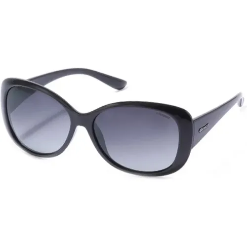 Schwarzer Rahmen Graue Linse Sonnenbrille , Damen, Größe: 58 MM - Polaroid - Modalova