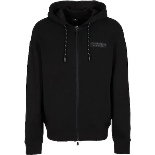 Schwarzer Kapuzenlogo-Sweatshirt Aw23 , Herren, Größe: M - Armani Exchange - Modalova