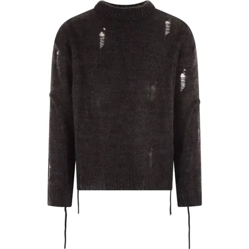 Dark Grey Distressed Knit Sweater , male, Sizes: L, M, XL - Andersson Bell - Modalova