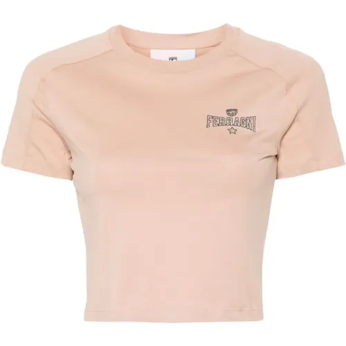 Rosa T-Shirts und Polos von Chiara Ferragni , Damen, Größe: XS - Chiara Ferragni Collection - Modalova