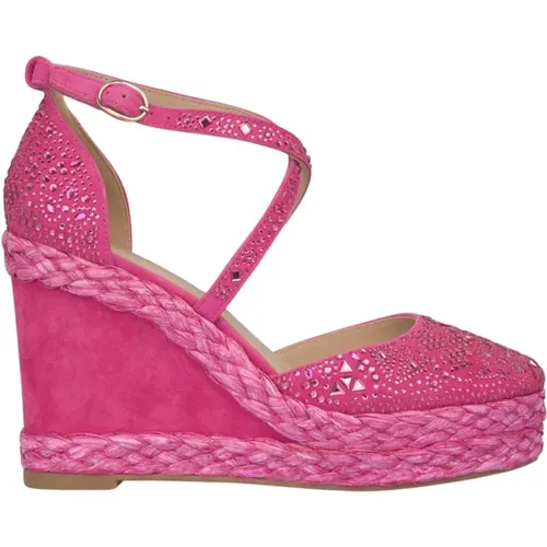 Rhinestone Wedge Sandal , female, Sizes: 6 UK, 5 UK, 4 UK, 8 UK, 7 UK, 3 UK - Alma en Pena - Modalova