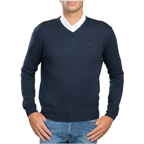 Herren V-Ausschnitt Pullover mit Logo , Herren, Größe: 2XL - LA MARTINA - Modalova