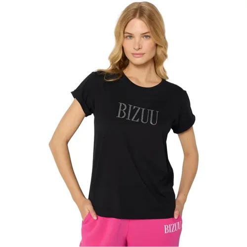 Damen T-Shirt Hearty schwarz , Damen, Größe: S - Bizuu - Modalova